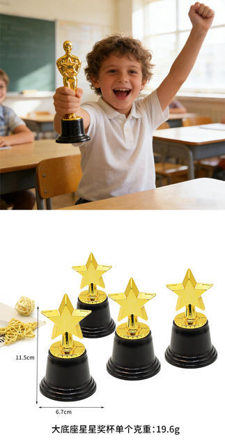 Cross-Border Popular Plastic Trophy for Children's Dance Competition Awards, Honor Commemoration, Creative Thumb-Up Star Trophy detail 5