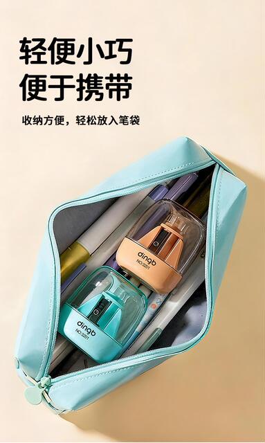 Mini Soundproof Pencil Sharpener Student Reward Gift Large Capacity Transparent Compartment Manual Pencil Sharpener detail 8