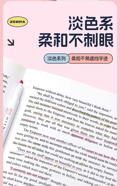 Japanese ZEBRA Zebra Fluorescent Color Pen Double Head Watercolor Handbook Marking Pen Elegant Soft Color Marking Pen detail 5