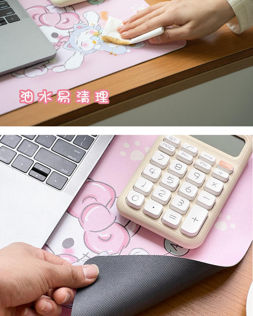 Sanrio Mouse Pad Small Size Cute Special-Shaped Mouse Pad Ins Style Cartoon Desk Pad for Girls Simple Leather detail 6