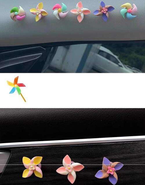 Electric car decoration small accessories cute small windmill bicycle transformation rearview mirror decoration battery car small ornaments detail 7