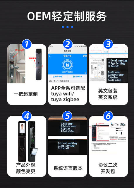 Cross-Border Fingerprint Lock, Face Recognition Fingerprint Password Lock for Entry Door, Remote Video Intercom Smart Door Lock Wholesale detail 5