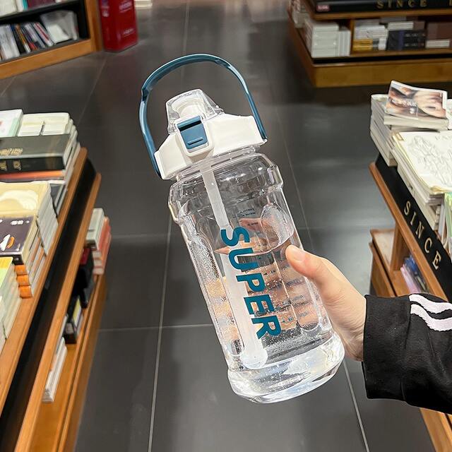 Water Cup Extra Large Capacity 2L Space Cup Straw Cup Summer Student Sports Fitness Water Kettle Plastic Cup Cross-Border Water Cup detail 4