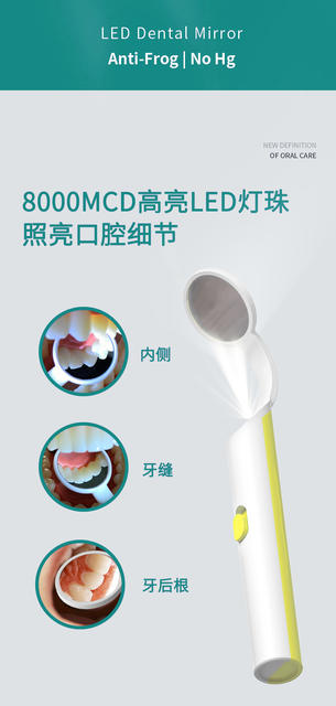Oral Mirror Endoscope with Light, Anti-Fog Mirror, Examination Mirror, Care Set for Personal Use, Home Dental Examination, Dental Care detail 6