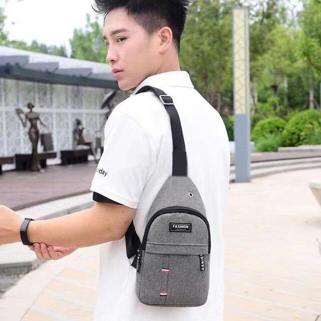 Korean Style Chest Bag Outdoor Mountaineering Riding Shoulder Crossbody Zin Cloth Chest Bag Outdoor Sports Bag Street Trendy Men's Backpack detail 3