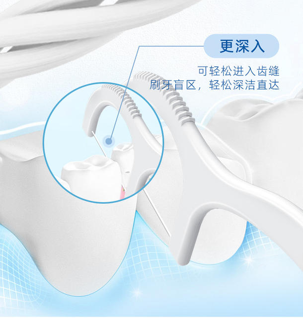 Small Bamboo Dental Floss Sticks, Individually Packaged, 50 Pieces, Family Box, Interdental Cleaning, Orthodontic, Portable, Gum Protection, Smooth detail 8