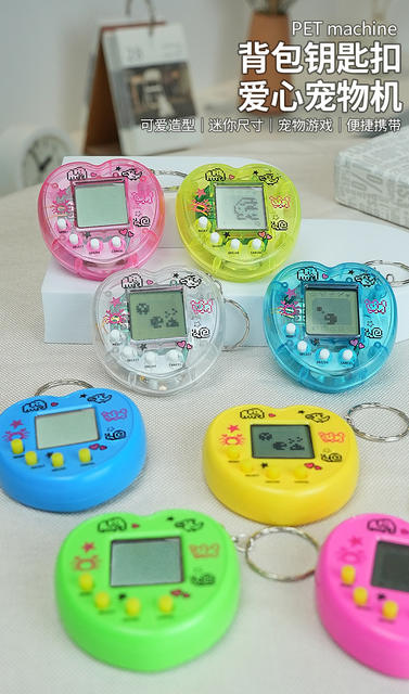 Cross-border electronic pet machine handheld virtual pet children's electronic cultivation interactive toy game machine keychain detail 2