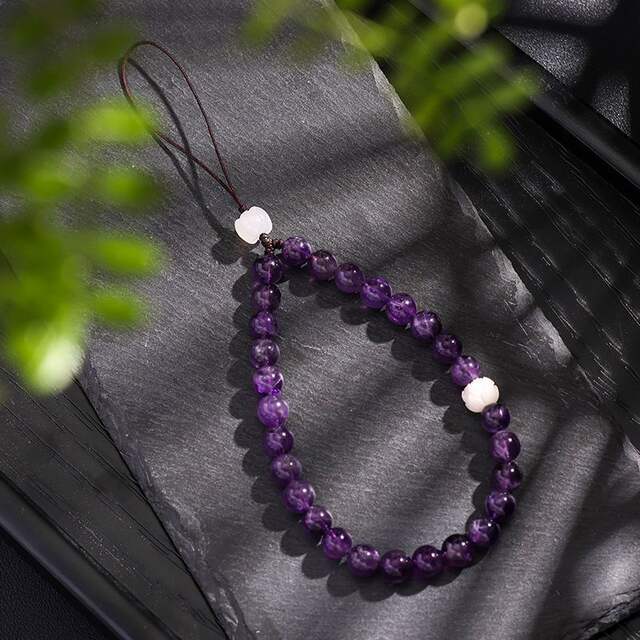 Nine Purple Fire Five Directions Fortune God Mobile Phone Chain Wrist Strap Pendant Peaceful Style Hanging Ornament Chain Mom's Gift detail 6