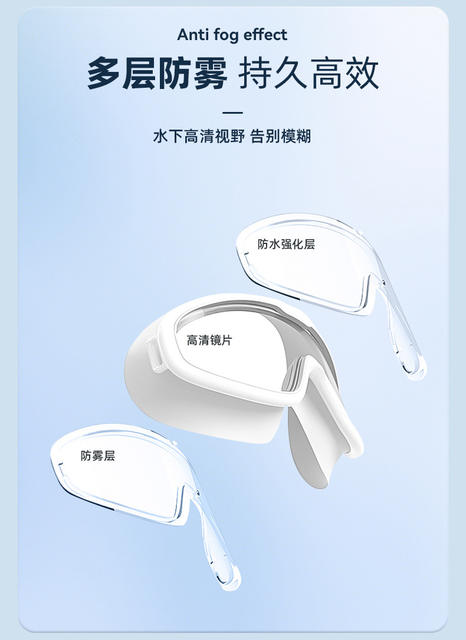 Adult Swimming Goggles, Large Frame, Waterproof, Anti-Fog, High-Definition Swimming Goggles, Swimming Equipment, Men's and Women's Diving Swimming Goggles Wholesale detail 6