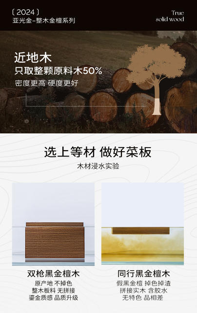 Ebony Wood Cutting Board, Solid Wood, Mold-Resistant, Household Chopping Board, Wooden Board, Red Sandalwood, Double-Sided Kitchen Board detail 5
