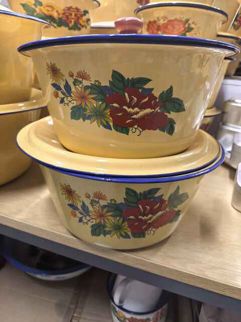 Enamel Cake Basin, Wash Basin, Yellow Deepened Soup Pot and Basin, Dumpling Filling Basin, Enamel Enamel Soup Basin with Lid detail 5