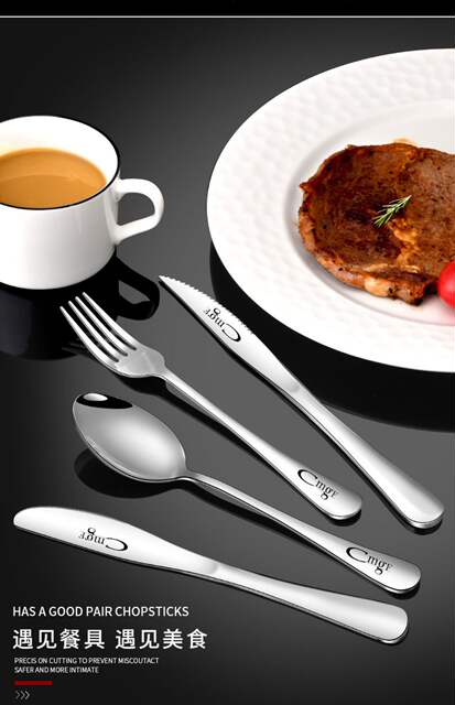 Stainless Steel Tableware Knife and Fork Western Food Knife, Fork and Spoon Set Thickened Home Restaurant Commercial Foreign Trade Gifts Wholesale Delivery detail 4