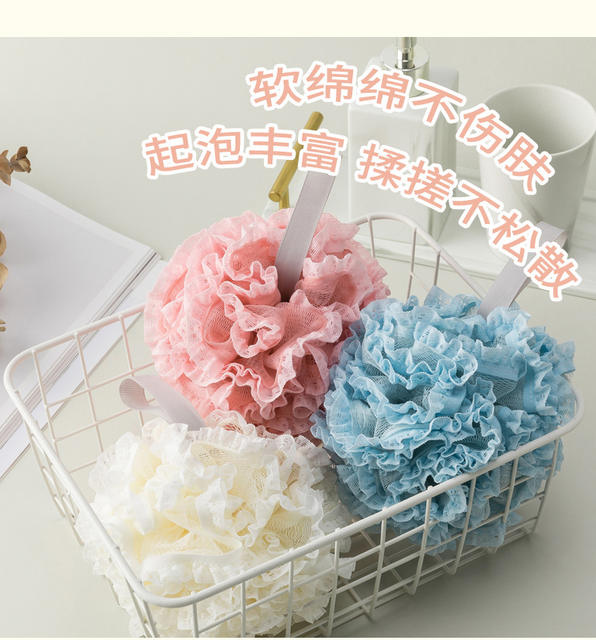 High-End Large 60g Lace Bath Flower Ball, Non-Scattering Bath Sponge, Bath Flower for Men and Women, Bubble Bath Magic Tool detail 8