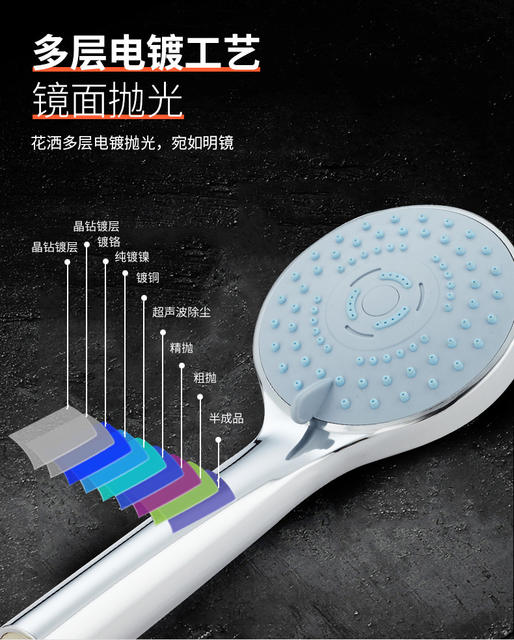 Shower head three-speed five-speed Hans shower shower shower head Gas Gas hand shower set detail 7