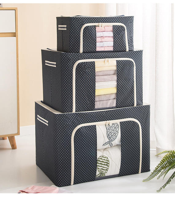 Oxford Cloth Storage Box, Foldable Household Wardrobe Organizer with Stand, Stackable, Extra-Large Bag for Moving detail 6