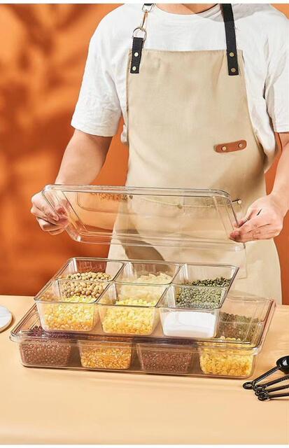 304 Stainless Steel Ice Powder Ingredient Box Multi-Compartment Seasoning Box with Lid for Commercial Use, Fruit Salad Seasoning Box, Sauce Container detail 11