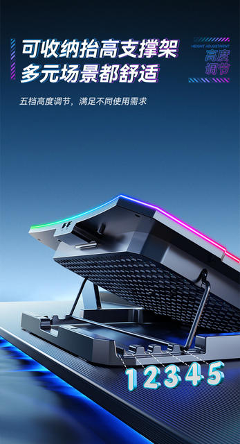 Cooler Master A12 Laptop Cooling Pad Fan Phone Stand Cross-Border Exclusive Metal Panel Silent Operation detail 9