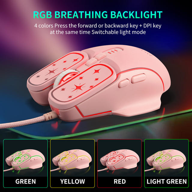 Star Moon Goddess Mouse 7200Dpi Gaming Mouse Rgb E-Sports Mouse detail 6