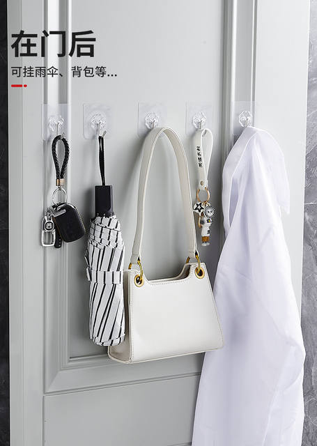Hook, No Punching, Sticky Hook, Strong Adhesive Sticker, Stainless Steel Hook, Traceless Nail Behind Door, Kitchen Bathroom Transparent Hook detail 6