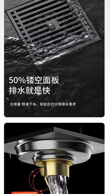 Stainless Steel Anti-Odor Floor Drain, Thickened Bathroom Washing Machine Drain, Bathroom Floor Drain, Dual-Purpose for Sewer and Drain Pipes detail 6