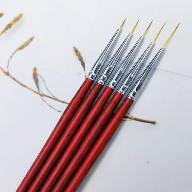 Factory Direct Sales Nail Art Drawing Pen Wooden Pole Thin Drawing Pen Hook Line Pen Color Painting Flower Pen Bjd Facial Pen Wholesale detail 2