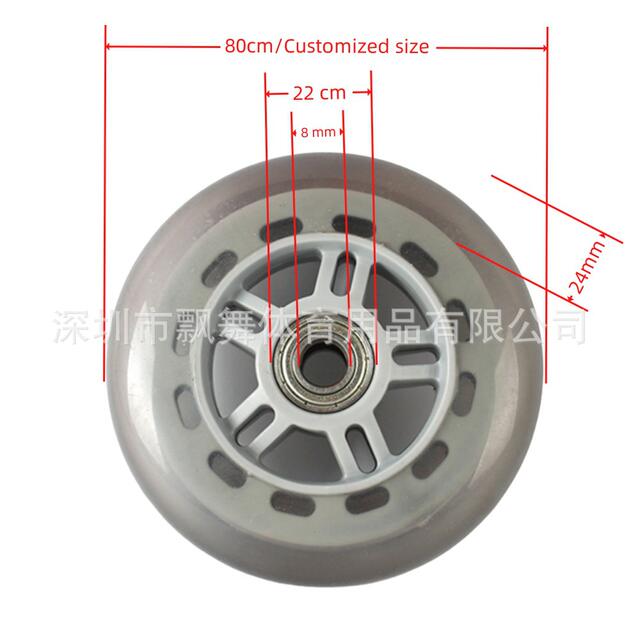 PU wheel skate pulley silent wheel vigor board trolley shopping cart machine with wheel soft rubber material detail 1