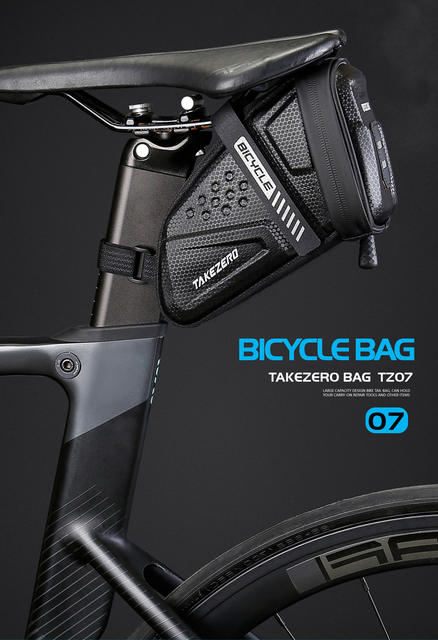 Takezero Bicycle Tail Bag Saddle Bag Mountain Bike Eva Hard Shell Road Bike Rear Bag Cycling Equipment Accessories detail 1