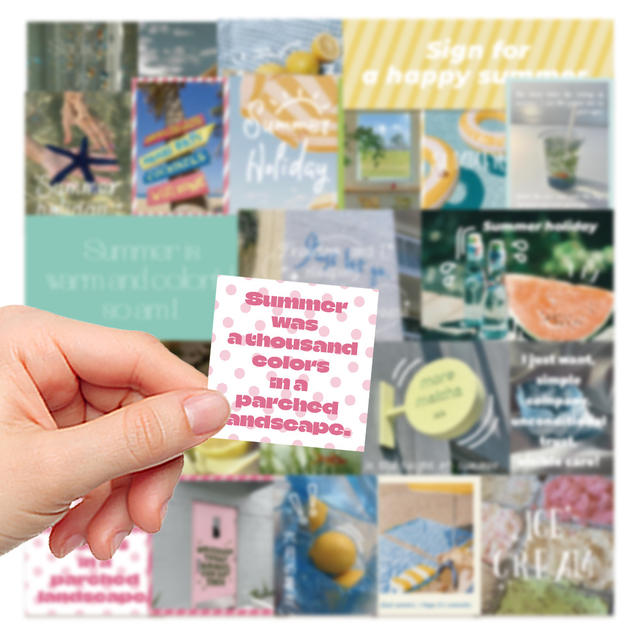30 Summer Fresh Stickers Decorative Handbook Diary Laptop Phone Case Guitar Water Cup Scrapbook detail 4