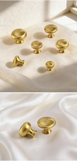 Light Luxury Brass Cabinet Door Handle, Vintage Style Single-Hole Wardrobe Handle, Wardrobe Drawer Furniture Hardware Accessories, Door Handle detail 8