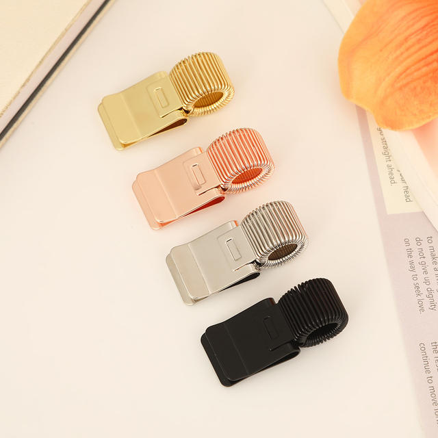 Cross-Border Journal Fixed Spring Pen Clip Stationery Portable Notebook Book Clip Electroplated Manganese Steel Pen Clip Accessories detail 5