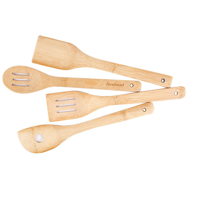Alishan Kitchenware Set Bamboo Shovel Spoon Wholesale Non-stick Pan Stir-frying Shovel Bamboo Shovel Cookware Laser Engraved LOGO detail 5
