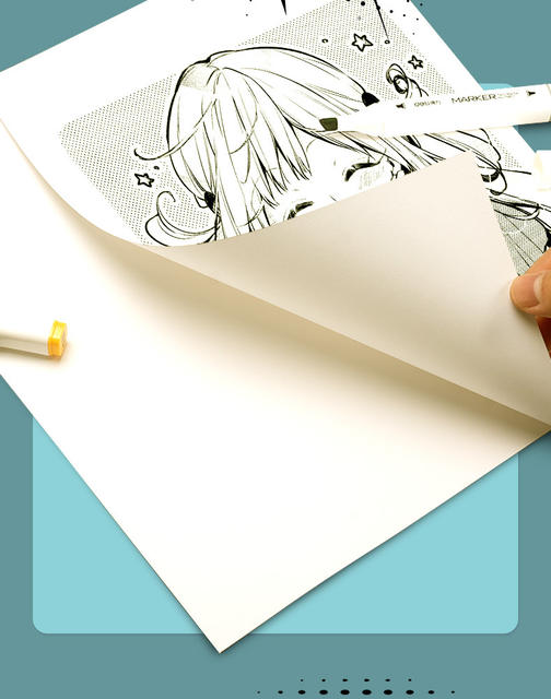 Yuan Hao a3 Cartoon Kent Paper 8k Hand-painted Color Lead 250g Painting a4 Original Paper 4k Mark Pen Art Painting Paper detail 8