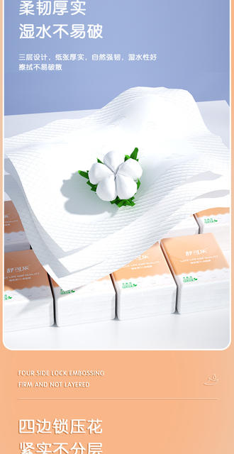 100 Packs of Handkerchief Paper, Portable, Affordable, Portable Facial Tissue, Napkins, Household Full Box of Sanitary Paper Towels St detail 6