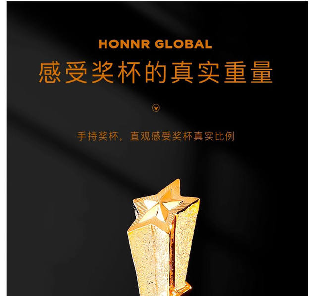 New Resin Trophy Customized for Singing and Dancing Competitions, Creative Five-Pointed Star, Thumbs-Up, Outstanding Employee, Children's Champion detail 8