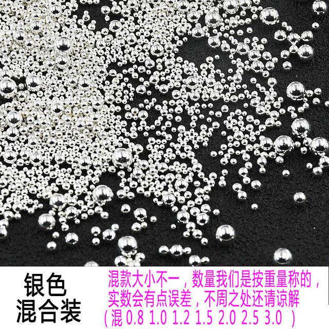 0.4mm Ultra-Fine Full-Round Steel Beads, Kilogram Pack, Non-Fading Metal Mini DIY Caviar Small Round Mixed Batch Nail Art Decorations detail 5