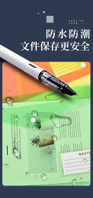 Transparent A4 Plastic Waterproof Document Bag, Archival Material Bag, Student Test Paper Bag, Label Invoice Bag, Custom Printed Logo detail 11