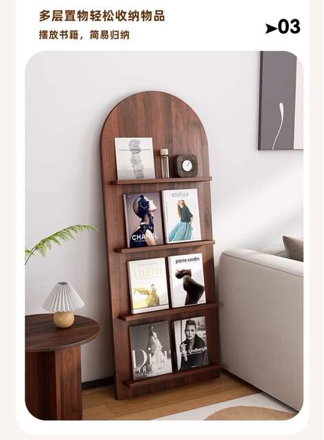 Bookshelf Newspaper Rack Floor-Standing Internet Celebrity Ins Style Simple Creative Impurity Rack Multi-Layer Decorative Display Rack detail 10