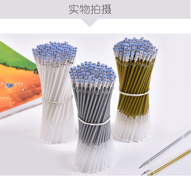 White highlight refill gold silver fluorescent refill DIY black cardboard Journal pen color neutral refill wholesale detail 4