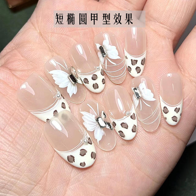 Lemeng Code Wear Nail Pieces No Carving and Grinding Ultra-thin Traceless Full Paste Half Paste Nail Patch Fake Nail 300 Pieces Pack detail 8