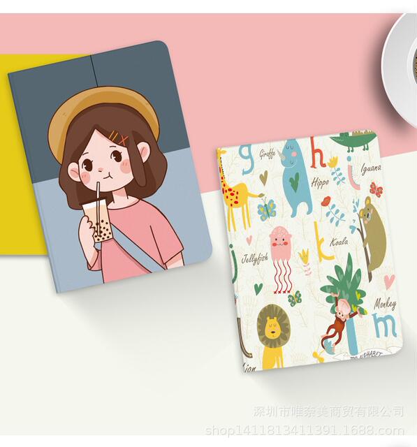 Applicable ipad11 protective case Huawei tablet computer cartoon leather case matepadpro soft case mini65 sleep detail 4