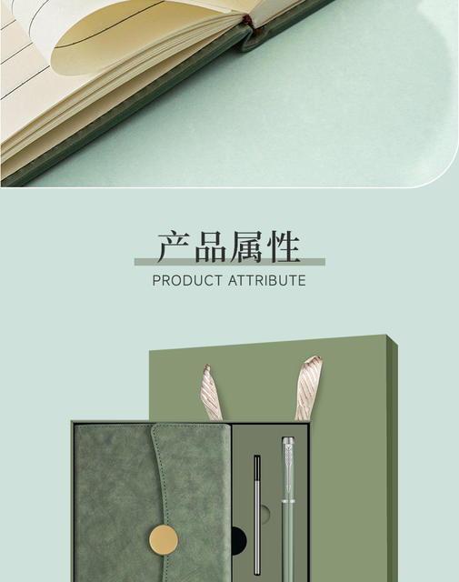 A5 Business Notebook Gift Box suit High Color Value Three Folding Round Iron Buckle Meeting Office Notepad Customizable detail 12