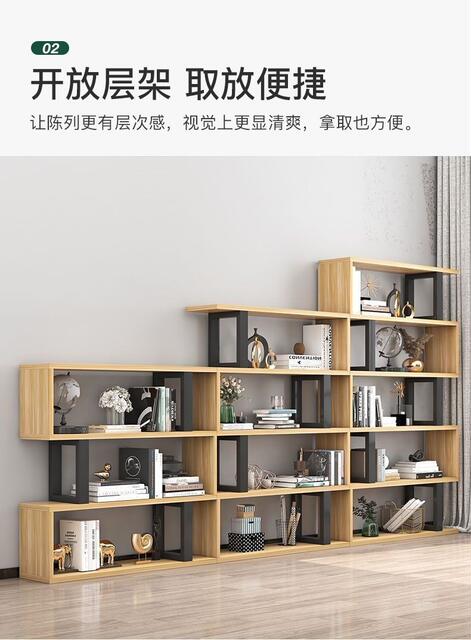 Bookshelf Storage Rack Floor-Standing Iron Art Living Room Partition Storage Cabinet Bookcase Modern Simple Children's Multi-Layer Storage Cabinet detail 6