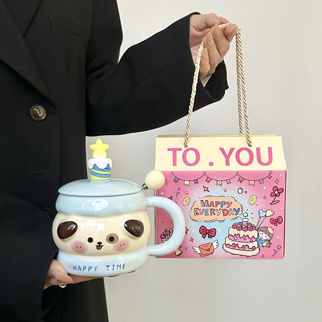 High Yan Value Girl's Heart Birthday Gift Piggy Cup for Male and Female Friends Couple Sisters Children's Gift Accompanying Gift detail 3