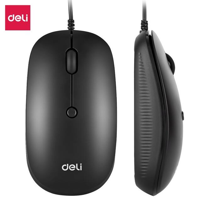 Deli Ln200-B Wired Mouse Optical Computer Office Desktop Notebook Portable Home Wired detail 1