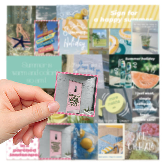 30 Summer Fresh Stickers Decorative Handbook Diary Laptop Phone Case Guitar Water Cup Scrapbook detail 5