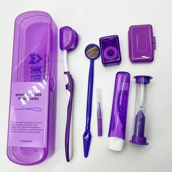 Orthodontic Oral Care Set Orthodontic Wax Toothbrush Dental Floss Oral Mirror Set Dental Clinic Gift Eight-Piece Set detail 6