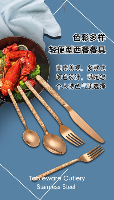 Stainless Steel Cutlery Set, Western-Style Knife, Fork, Dessert Spoon, Soup Spoon, Long-Handled Spoon, High-End Cross-Border 5-Piece Set with Good Appearance detail 9