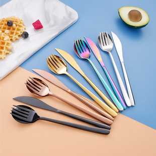 304 stainless steel spoon ice cream dessert coffee seasoning honey long handle mixing spoon fruit fork printable logo detail 3