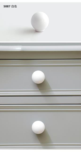 Simple color ceramic cabinet door cabinet wardrobe door drawer round single hole handle bottle cover handle small handle detail 9
