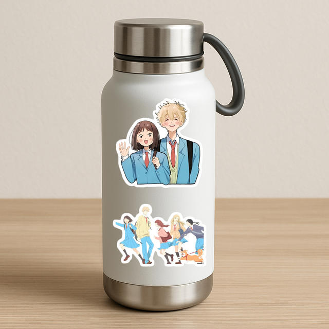 60 Japanese Anime Youthful Stickers Featuring Iwakura Mitsumi and Shima Sōsuke for Decorating Planners, Diaries, and Water Bottles detail 4